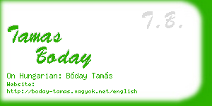 tamas boday business card